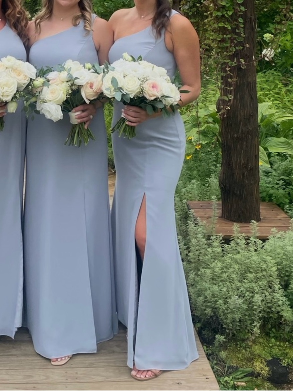One-Shoulder Evening Gown Dress in Light Blue